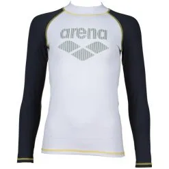Arena Rash LS UV Vest Boys white/ash grey