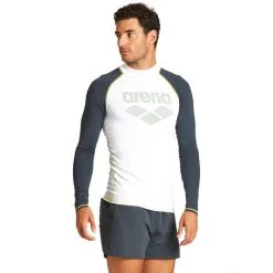 Arena Rash LS UV Vest Men white/ash grey -Paddling Sales Store arena rash ls uv vest men white ash grey 3