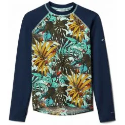 Columbia Sandy Shores Printed LS Sunguard Top Youth mint cay toucanical