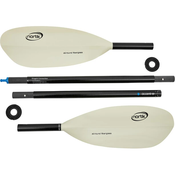 Nortik Allround Fiberglass Paddle 220cm 4-piece with King-Pin-Connection white 2 Nortik Allround Fiberglass Paddle 220cm 4-piece with King-Pin-Connection white - Image 2