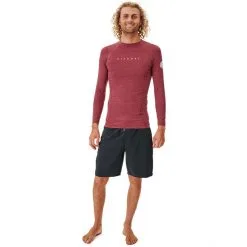 Rip Curl Dawn Patrol LS UV Shirt Men maroon marle -Paddling Sales Store rip curl dawn patrol ls uv shirt men maroon marle 4