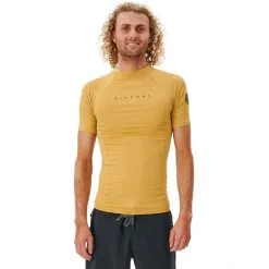 Rip Curl Down Patrol Performance SS UV Shirt Men mustard marle
