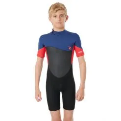 Rip Curl Omega SS Back Zip Suit Boys neon red -Paddling Sales Store rip curl omega ss back zip suit boys neon red 3