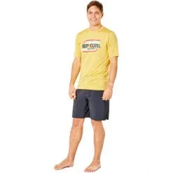 Rip Curl Yeh Mumma UV Short Sleeve Shirt Men retro yellow -Paddling Sales Store rip curl yeh mumma uv short sleeve shirt men retro yellow 3