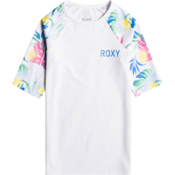 Roxy Lycra Printed SS UV Shirt Girls bright white s surf trippin